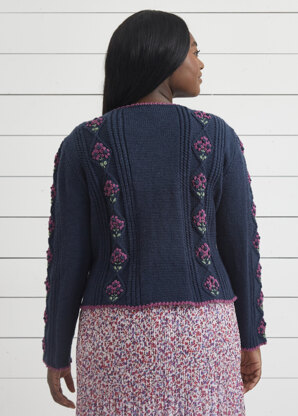 Embroidered Cardigan - Knitting Pattern for Women in Debbie Bliss Cashmerino DK by Debbie Bliss - DB408 - Downloadable PDF