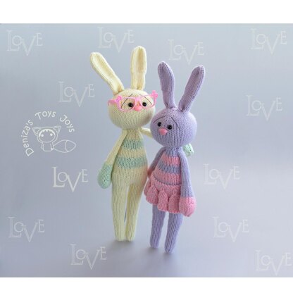 Couple of Bunnies. Stripy series Toys.