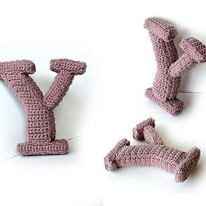 Letter Y Crochet Pattern, 3D Letter Amigurumi
