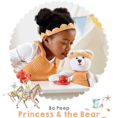 Princess & the Bear Pinafore & Crown in West Yorkshire Spinners Bo Peep Luxury Baby DK - Downloadable PDF