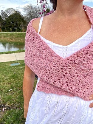 Pink Daisies Shawl