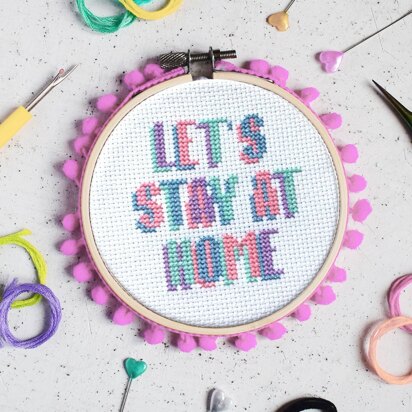 The Make Arcade Let's Stay at Home Midi Cross Stitch - 4in