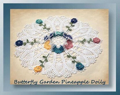 Butterfly Garden Pineapple Doily 0757
