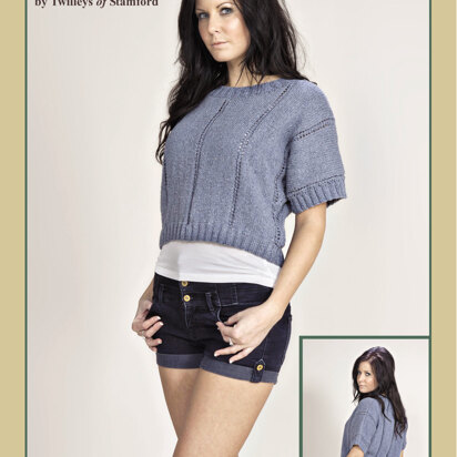 Knitted Cropped Boxy Top in Twilleys Freedom Echo DK - 9166