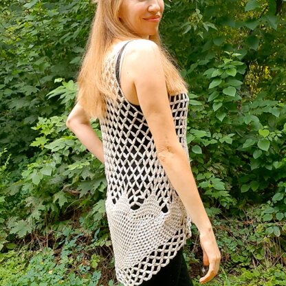 Crochet oversized boho lacy vest.