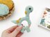 Dinosaur Brontosaurus baby rattle toy crochet pattern amigurumi