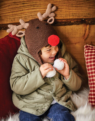 Kids Reindeer Hat in Sirdar Snuggly DK - 2607 - Downloadable PDF