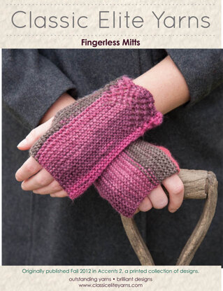 Fingerless Mitts in Classic Elite Yarns Liberty Wool Solids - Downloadable PDF