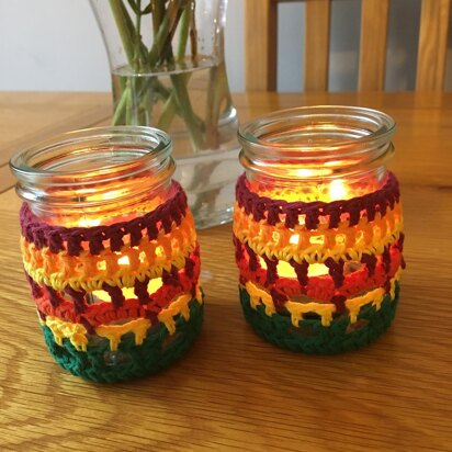 Autumn Glow Tealight jar cosy