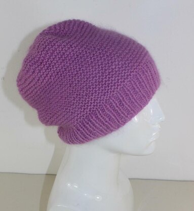 Fluffy Garter Stitch Slouch Hat