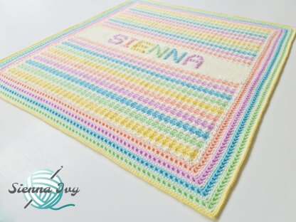 EASY Personalised Summer Rainbow Baby Blanket