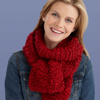 Beginner One Ball Scarf in Lion Brand Homespun Thick & Quick - L20058