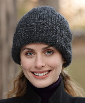 Eagle Bay Hat in Lion Brand Wool-Ease Thick & Quick - 81018D | Knitting ...