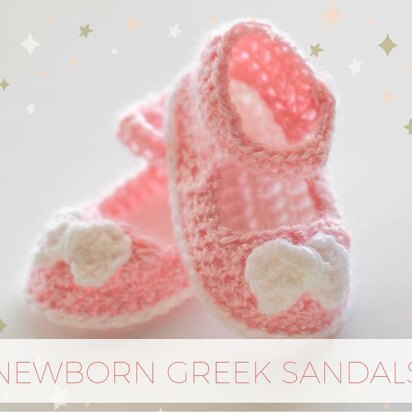 Crochet Newborn Greek Sandal US