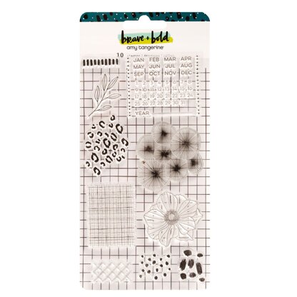 American Crafts Amy Tangerine - Brave + Bold Clear Stamps