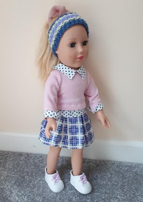 Moss Stripe Headband for Doll