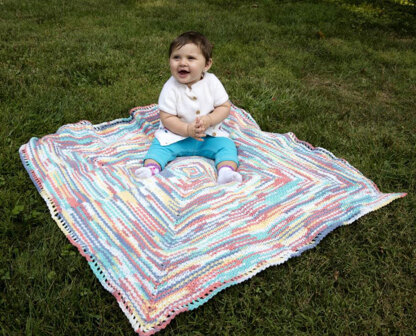 Mark The Spot Baby Blanket in Plymouth Yarn Dreambaby DK Paintpot - F670 - Downloadable PDF