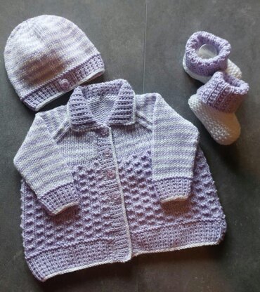 Charles Matinee Coat, Hat & Booties 16 inch chest newborn