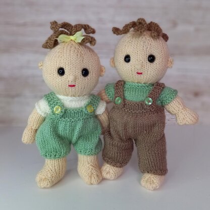 Dungarees set Betsy and Ben dolls