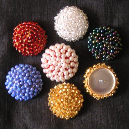 Crochet Beaded Cord Button