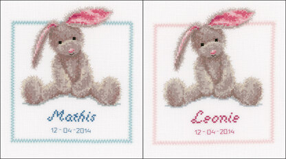 Vervaco Cute Bunny Cross Stitch Kit - 19 x 21cm