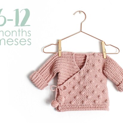 Size 6-12 months- NEO Crochet Crossed Baby Jacket