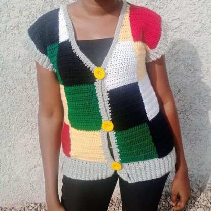 Patchwork Sweater Vest