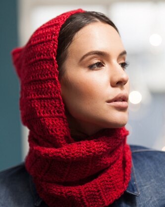 Red Scoodie Hooded Scarf