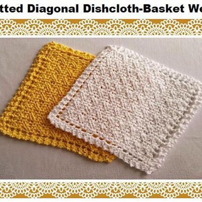 Diagonal Basket Weave Dishcloth