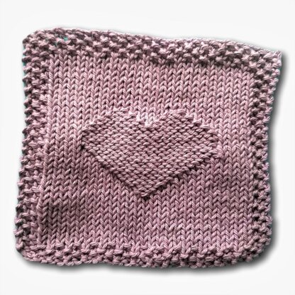 February: Heart Washcloth