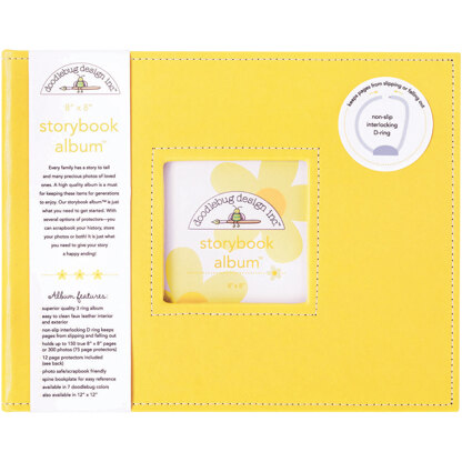 Doodlebug Storybook D-Ring Album 8"X8" - Bumblebee