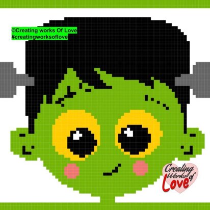 Frankenstein Boy Halloween C2C Stitch Graph