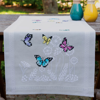 Vervaco Embroidery Kit - Butterfly Dance - Runner - 40cm x 100cm