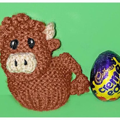 Easter Highland Cow choc cover fits Creme Egg