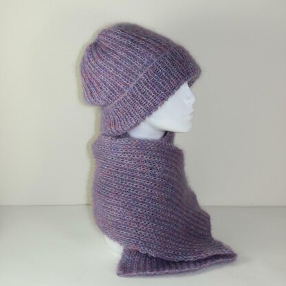 Angel Fishermans Rib Slouch Hat and Scarf