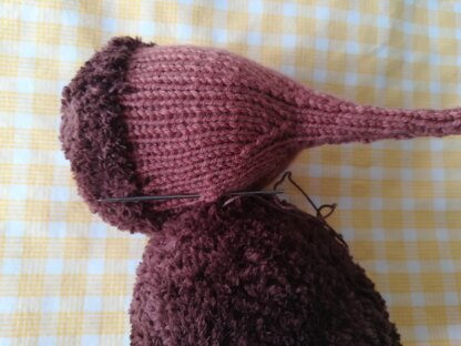 Original Knitting Pattern - Knit a baby mammoth with a heart, height 7.8 inc