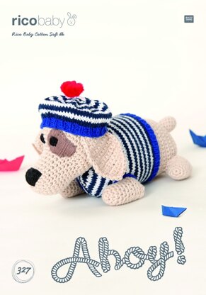 Maritime Crochet Dog in Rico Baby Cotton Soft DK - 327