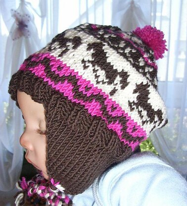 Mom & baby love horses beanie set