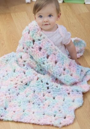 Sleepytime Blanket in Red Heart Baby Clouds Multis - WR1937