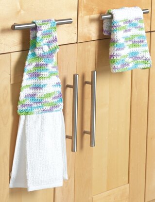 Towel Topper & Dishcloth in Bernat Handicrafter Cotton Prints