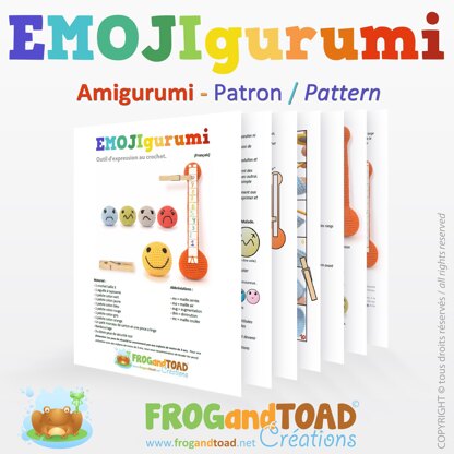 EMOJIgurumi - Emoji Emojicon - Amigurumi Crochet - Expression Tool / Outil d'Expression - FROGandTOAD Créations