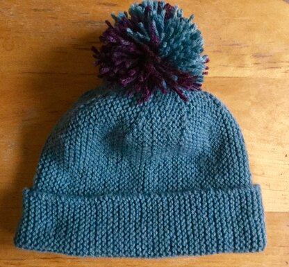 Blue short row hat