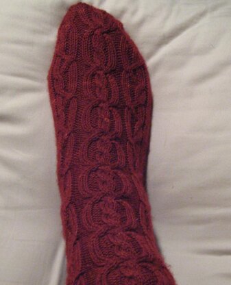 Cranberry Cable Socks