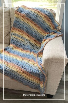 Easy Crochet Modern Granny Blanket Pattern