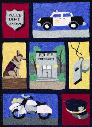 Knit Commemorative Police Throw  in Lion Brand Wool-Ease