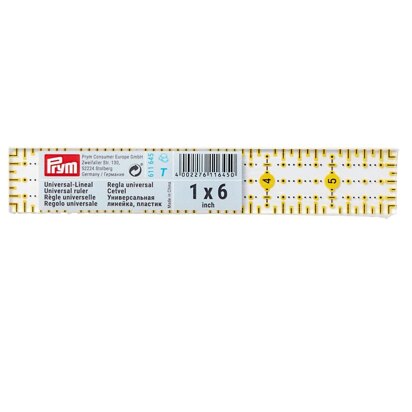 Prym Universal Ruler inch Scale 1 X 6 Omnigrid