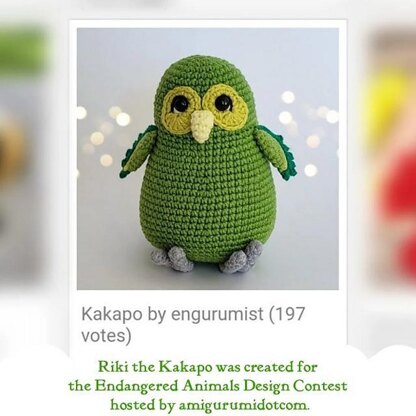Riki the Kakapo Amigurumi Bird Pattern