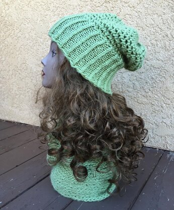 Mock Crochet Slouchy Hat