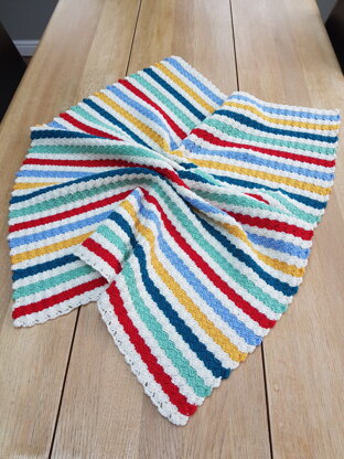 Striped crochet baby blanket