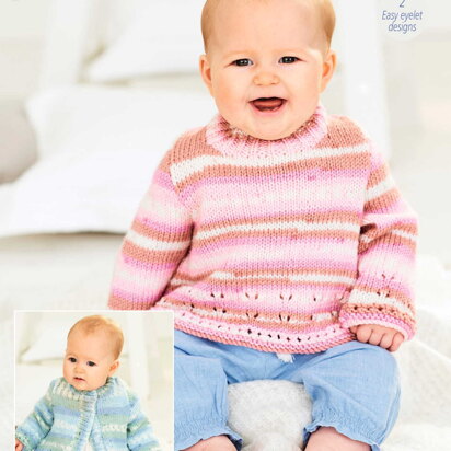 Cardigan and Sweater in Stylecraft Bambino Prints DK - 9842 - Downloadable PDF